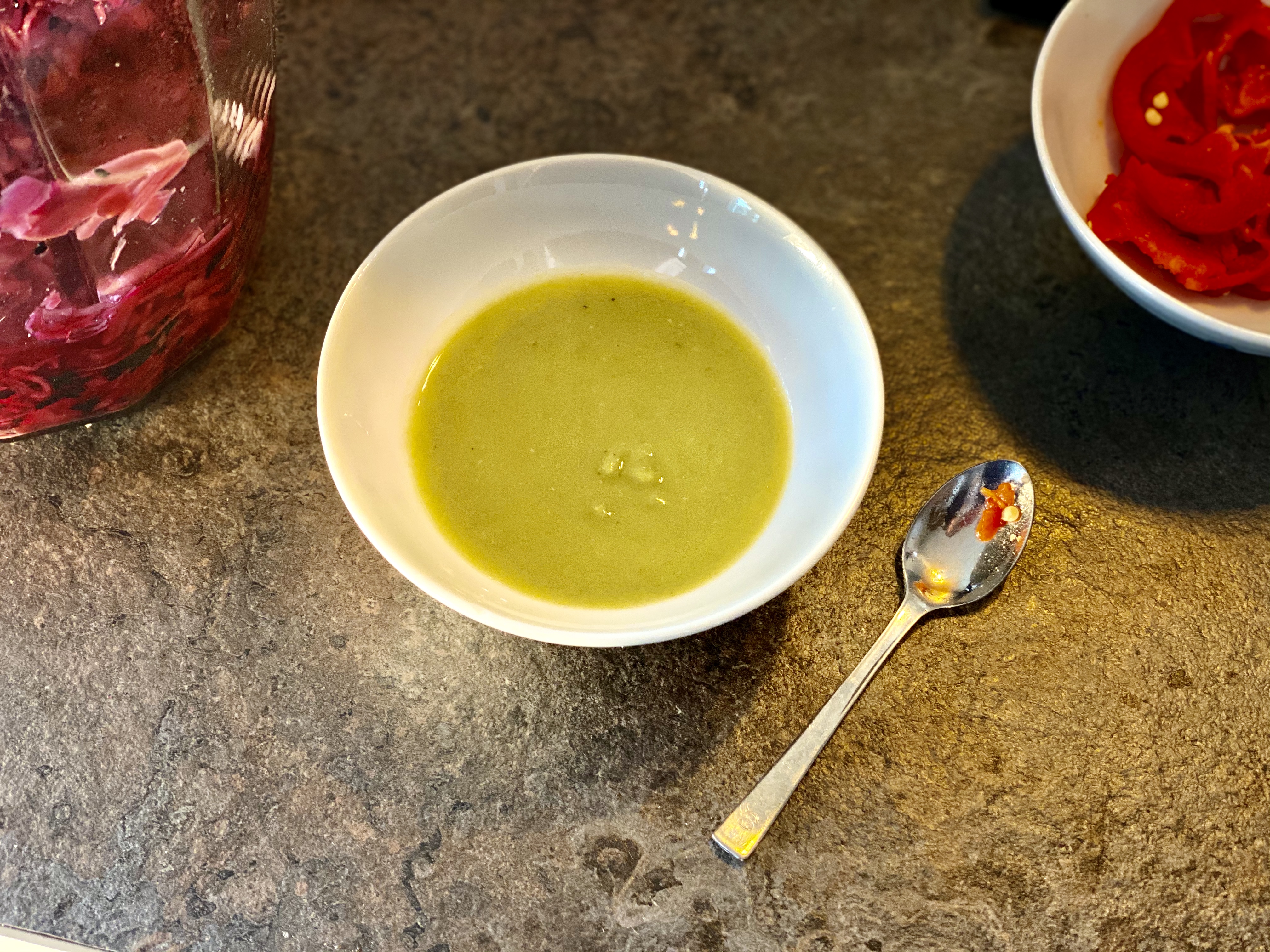 Fermented pea and mint purée Fermented pea and mint purée