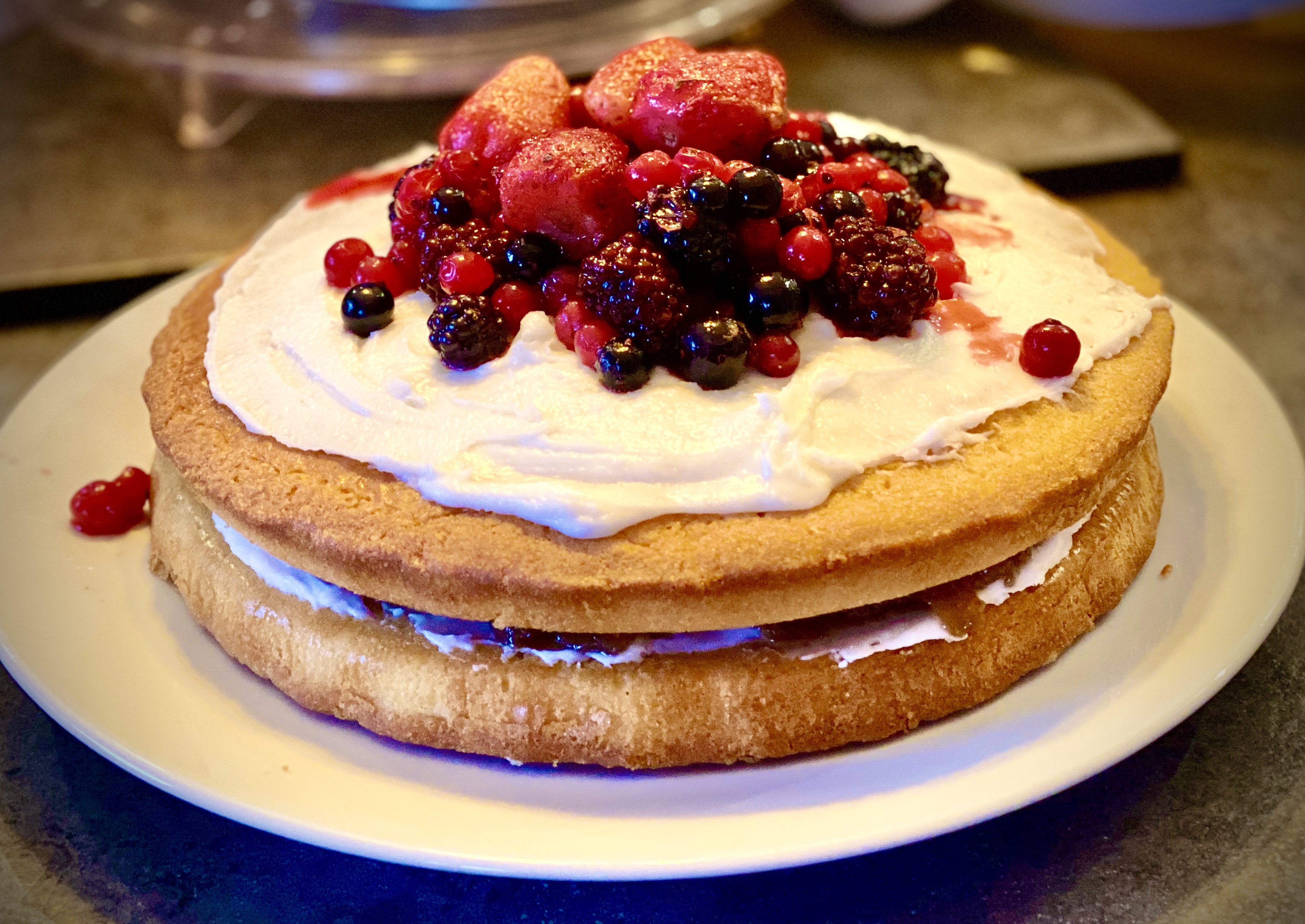 Fermented Victoria and berry sponge Fermented Victoria and berry sponge