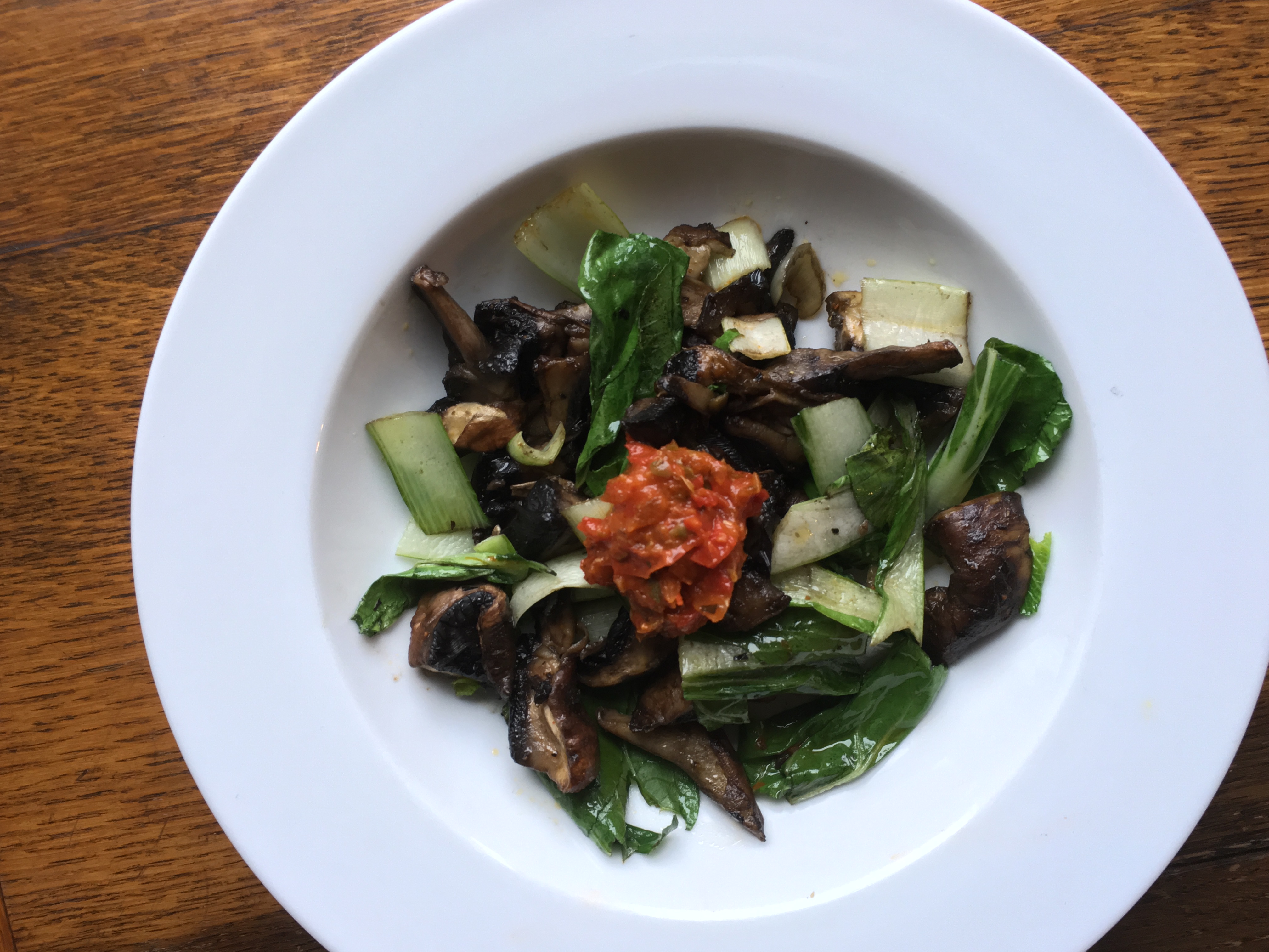 Garlic Mushrooms with Pok Choi