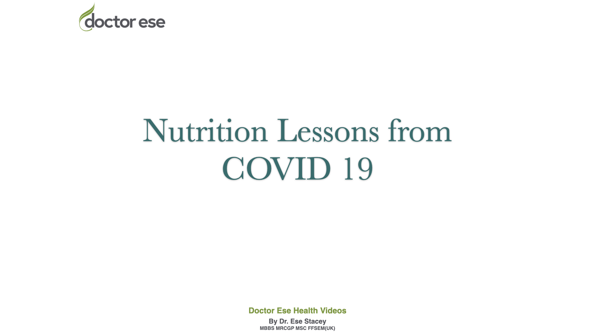Nutritional lessons: Viruses